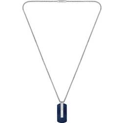 HUGO BOSS Orlando Dog Tag Necklace - Silver/Blue