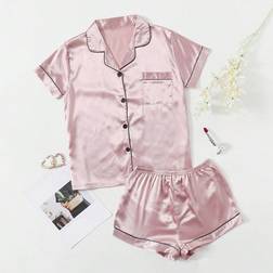 Shein Contrast Binding PJ Set