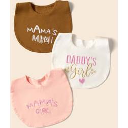 Shein 2pcs Baby Random Color Letter Embroidered Bib