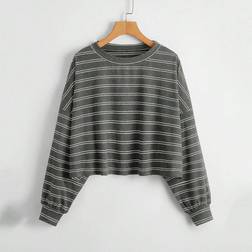 Shein Plus Striped Drop Shoulder Tee