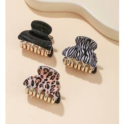 Shein 3pcs Women Leopard Print Hair Clip Set