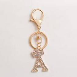 Shein Rhinestone Letter Charm Keychain