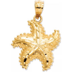 Finest Gold Satin Starfish Charm - Gold