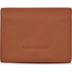 Longchamp Le Foulonné Compact Leather Wallet Caramel