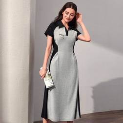 Shein Mulvari Colorblock Raglan Sleeve Dress