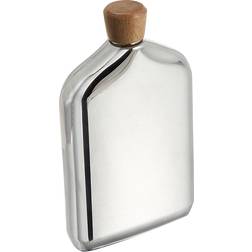 Nambe Drinking Flasks Silvertone & Brown Vie Flask Hip Flask