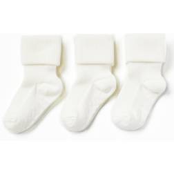 Lindex Baby Ribbed Socks 3-pack - Light Dusty White