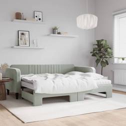 vidaXL Daybed Med Udtræk Og Madras Lysegrå Sofa
