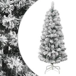 vidaXL Artificial Spruce Hinged with Flocked Snow Green and White Weihnachtsbaum 120cm