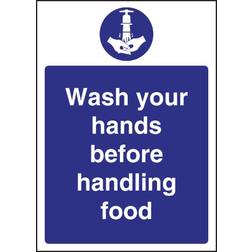 Vogue Wash hands Before Handling Food Sign