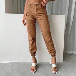 Shein Solid Flap Pocket Cargo Trousers