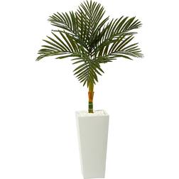 Nearly Natural Faux Trees Green & Golden Cane Palm Potted Artificial Plant