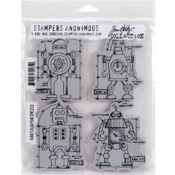 Stampers Anonymous Stampers anonymous-tim holtz cling stamps 7"x8.5"-robots blueprint