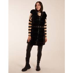 Blue Vanilla Faux Fur Detail Gilet BLACK