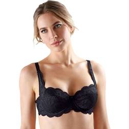 Susa Dirndl Bra Semi-Sheer - Black