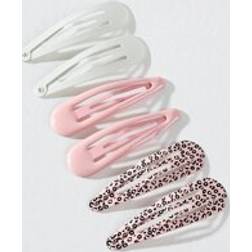 Shein 6 Pcs Leopard Print Snap Clip Casual