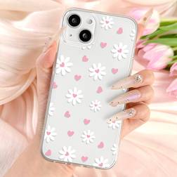 Shein Daisy Pattern Clear Phone Case