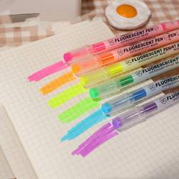 Shein 6pcs Double headed fluorescent pen Chisel Tip Marker Pen
