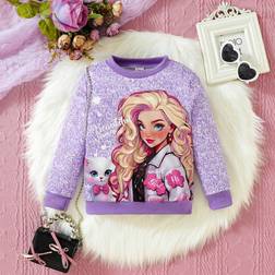 Shein Young Girl Figure Graphic Sweatshirt