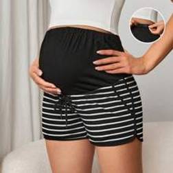 Shein Maternity Striped Adjustable Drawstring Waist Shorts