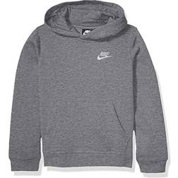 Nike Older Kid's Sportswear Club Pullover Hoodie - Carbon Heather/White (BV3757-091)