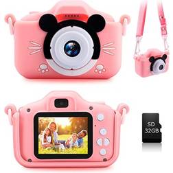 MTP Products Barn Digitalkamera med 32GB Minneskort Rosa