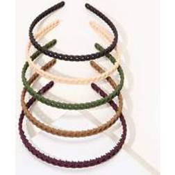 Shein 5pcs Solid Headband For Women Hairstyles