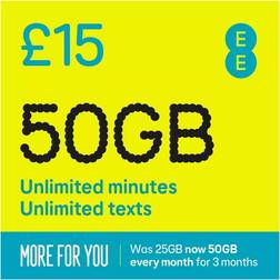 EE Extra Data 50GB Pay As You Go SIM Card