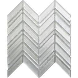 Apollo Tile Apollo Tile 5 10.4-in 10.4-in White Chevron Polished Matte Finished Glass Mosaic Tile 3.76 Sq ft/case