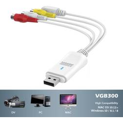 August USB Video Capture Card VGB300 S Video Composite to USB Cable