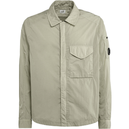 C.P. Company Chrome-R Zipped Overshirt - Silver Sage/Brown