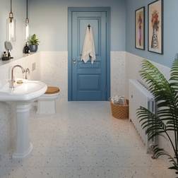 Wickes Boutique Terrazzo Speckle White Porcelain Wall & Floor Tile 185x185mm Pk/12