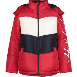 Tommy Hilfiger Boy's Chevron Colorblock Puffer Jacket - Scarlet Sage (TBFFM05F-649)