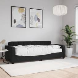 vidaXL Cama Con Colchón Terciopelo Negro 80x200 cm Sofá