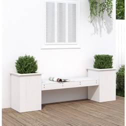 vidaXL Planter Bench White 184.5x39.5x56.5 Solid Wood Pine