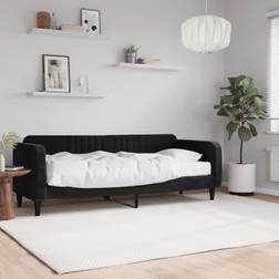 vidaXL Cama Con Colchón Terciopelo Negro 80x200 cm Sofá 223cm