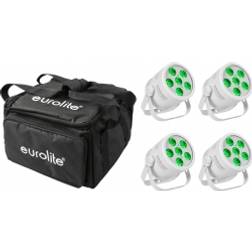 Eurolite Set 4x LED Silent Par 6 QCL Floor wh Soft Bag