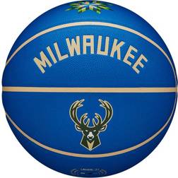 Wilson Pallone da basket NBA Team City Collector Milwaukee Bucks, blu unisex Blu