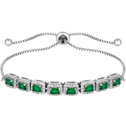 Jon Richard Toggle Bracelet - Silver/Emerald/Transparent