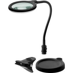 Goobay LED Stand Klemm Lupenleuchte Ø 100 mm Schwarz Tischlampe