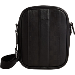 Ted Baker Waydon House Check PU Flight Bag - Black