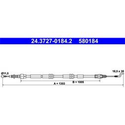 ATE Parking Brake Cable 24.3727-0184.2