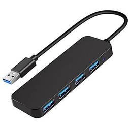 USB 3.0 Hub, 4 Port USB Hub USB Splitter USB Expander for Laptop, Xbox, Flash Drive, HDD, Console, Printer, Camera, Keyboard, Mouse