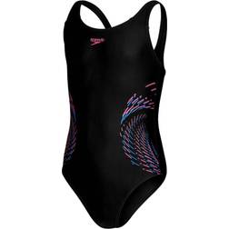 Speedo Girl's Muscleback Swimsuit - Black/Purple (80832414379)