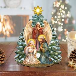 DesignoCracy Nativity Scene with Christmas Tree Décorative Figurine