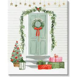 Stupell Industries Christmas Presents Wreath Doorstep Wall Decor 36x48"