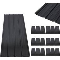 Birchtree Black 18-Pack Corrugated Roof Sheet Panels