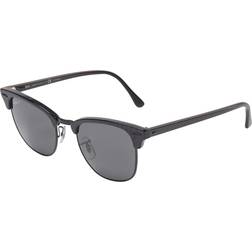 Ray-Ban Unisex Sunglass RB3016 Clubmaster Classic - Negro arrugado sobre