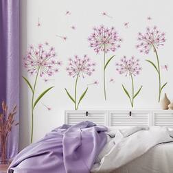 Shein PVC Wall Sticker 2pcs Purple Dandelion Pattern