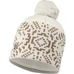 Buff Knitted & Polar Beanie - White